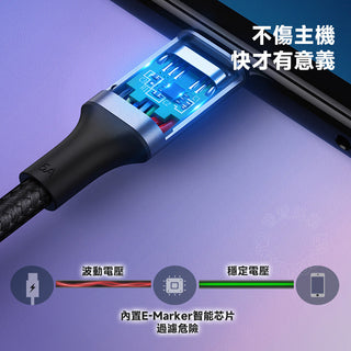 Type-C 5A充電線 數據線|PD100W 支援快充|適用 Quest、Steam Deck OLED、ROG Ally X DUCKBROS Brand
