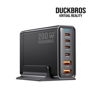 六合一充電站|100W快充 GaN氮化鎵 200W總 相容於 Quest/ROG/Deck/筆電 DUCKBROS Brand