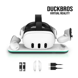 鴨寶牌|磁吸充電座 展示支架|相容於 Quest 3S/3|贈充電電池 DUCKBROS Brand