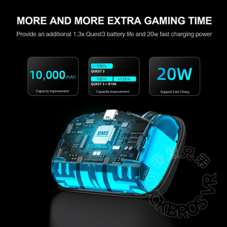 BOBOVR B100 電池|電池頭戴 替換電池|相容於 Quest 3 S3 Pro 等 BOBOVR