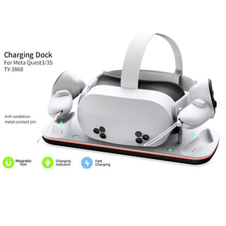 鴨寶牌|磁吸充電座 展示支架|相容於 Quest 3S/3|贈充電電池 DUCKBROS Brand