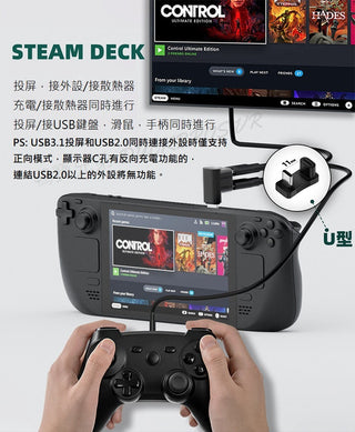 轉接頭 轉換頭|一分二、U型、Type-C 轉 USB|適用 Steam Deck DUCKBROS Brand