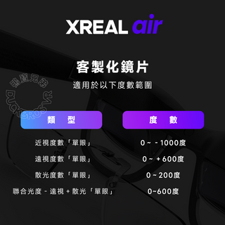 訂製 副廠 XREAL 鏡片訂製丨Air 2 Pro/Ultra/One/One Pro|客製化鏡片 Xreal