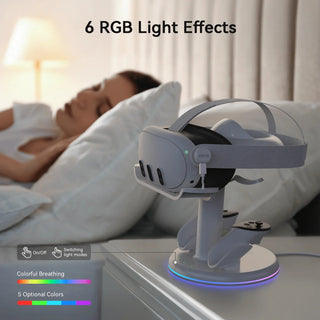 預購 AMVR RGB 磁吸充電展示架|相容於 Quest 3 / 3S