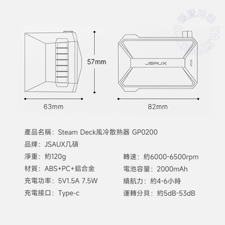 JSAUX 幾碩|散熱風扇 Steam Deck/OLED JSAUX