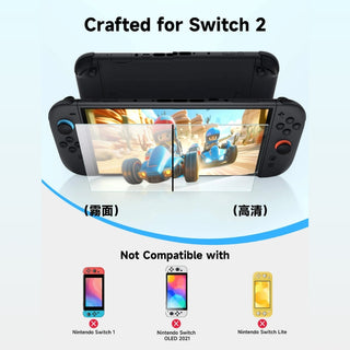 JSAUX 螢幕保護貼 | 相容於 NS Switch 2 霧面防眩光/HD高清 JSAUX