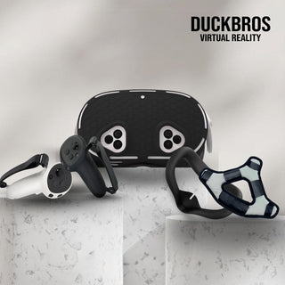 Q3S VR新手入門組|相容於 Quest 3S 128G+AMVR矽膠面罩+手柄套+主機套+頭帶墊 DUCKBROS VR