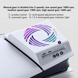 PS5 RGB 散熱風扇|相容於 PS5 Slim / Pro 光碟版/數位版 DUCKBROS Brand