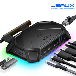 JSAUX 幾碩｜12合一底座 RGB擴充基座｜Steam Deck/OLED、ROG Ally