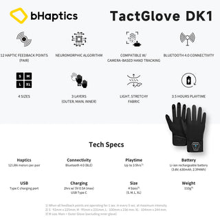 bHaptics Tactile Feedback Gloves TactGlove｜Applicable to Meta Quest series