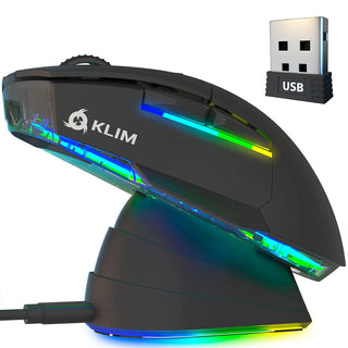 KLIM Blaze X RGB 電競滑鼠｜2.6G 多模式 高精度感測 附充電底座