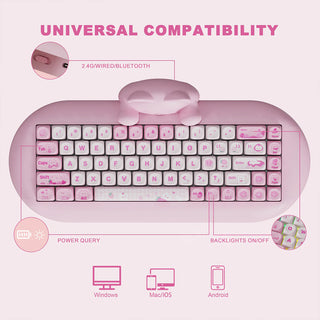 YUNZII C68 機械鍵盤 65%｜多模連線 牛奶線性 PBT鍵帽 RGB背光