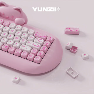 YUNZII C68 メカニカル キーボード 65%｜マルチモード配線ミルク リニア PBT キーキャップ RGB バックライト