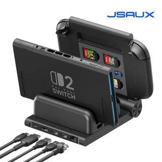 預購 JSAUX 六合一遊戲底座丨相容於 Switch 2/1 JSAUX