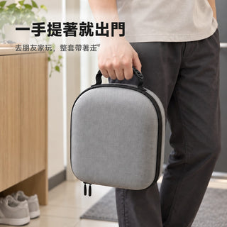一手提著收納包出門