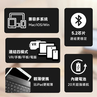 鴨寶牌 VR 專用鍵盤＆滑鼠組｜相容於 Quest 系列 iPad/PC/手機 DUCKBROS Brand