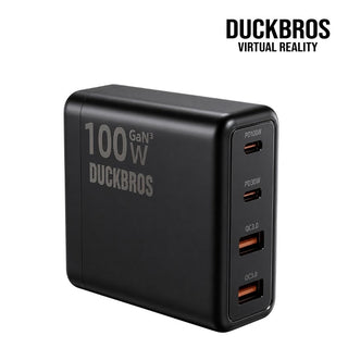 鴨寶牌 GaN氮化鎵 PD 100W 四孔充電器丨相容於 VR/Xbox Ally/手機/掌機 DUCKBROS Brand