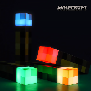 Minecraft 當個創世神｜四色火炬燈 充電式夜燈