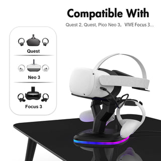 AMVR｜RGB Charging Stand Display Stand｜Applicable to Quest 2 and Valve Index