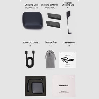 預購 Transnovo AI 眼鏡磁吸隨身充｜相容於 Ray-Ban Wayfarer / Skyler 眼鏡 AR DUCKBROS VR