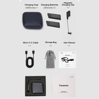 預購 Transnovo AI 眼鏡磁吸隨身充丨相容於 Ray-Ban Meta Wayfarer/Skyler 眼鏡 Transnovo